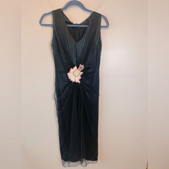 Alexander McQueen Dresses & Skirts - Vintage Alexander McQueen silk and sheer dress size 42 Italian 8 US